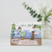 チョコレート・ラボ・リトリーバー・ニュー・ホーム・ムービング         案内ポストカード (スタンド正面)