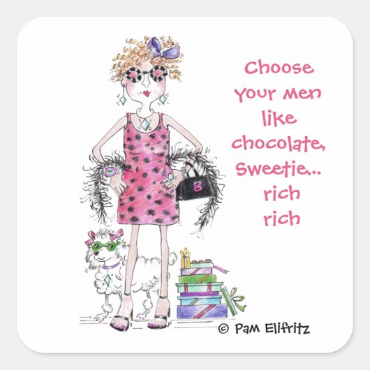 チョコレート、リッチのような男性を選択 スクエアシール (正面)