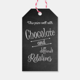 チョコレート&ワインボトルワインテイスティングディナーパーティー ギフトタグ