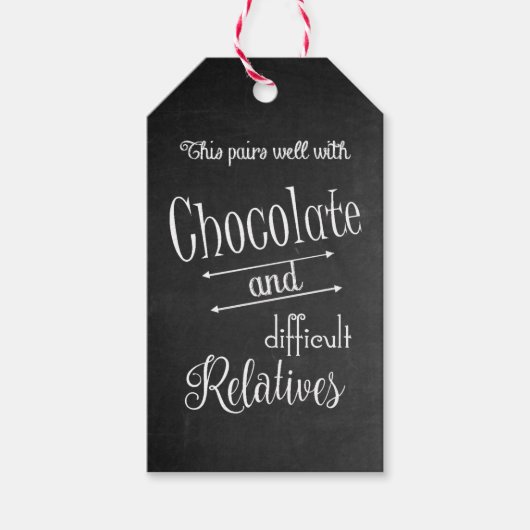 チョコレート&ワインボトルワインテイスティングディナーパーティー ギフトタグ (正面)