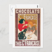 チョコレート~ヴィンテージホットチョコレート飲料Ad ポストカード (正面/裏面)