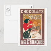 チョコレート ~ ヴィンテージ ホット チョコレート ドリンク広告 ポストカード (正面/裏面)