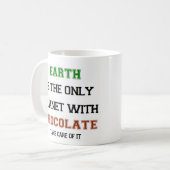 チョコレート、地球のみ コーヒーマグカップ (正面左)