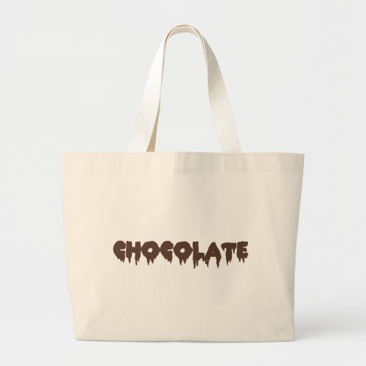 チョコレート-岩が多い恐怖スタイル ラージトートバッグ (正面)