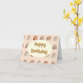 チョコレート 水彩パターン 誕生日カード カード (黄色い花)