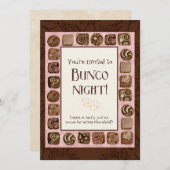 チョコレートBuncoのパーティーの文庫の招待状による死 招待状 (正面/裏面)