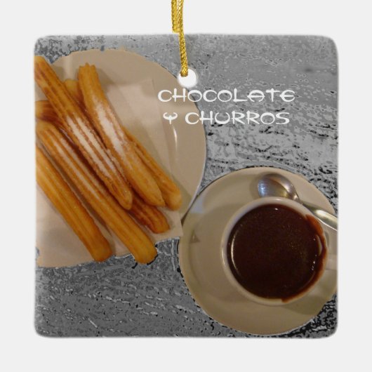 チョコレートCalienteの詐欺Churros セラミックオーナメント (正面)