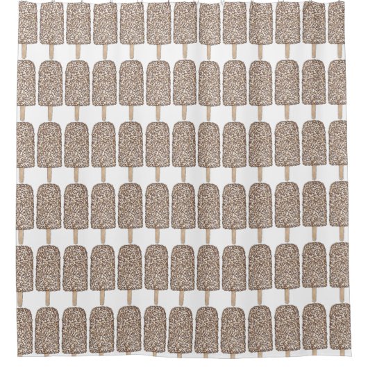 チョコレートeclairアイスクリームポップシクルシャワーカーテン シャワーカーテン (正面)