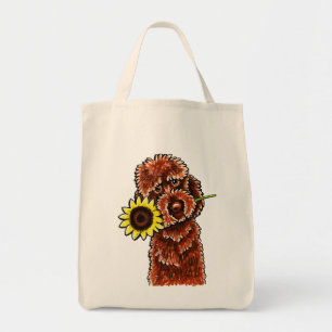 チョコレートLabradoodleの明るい以外鎖Art™ トートバッグ