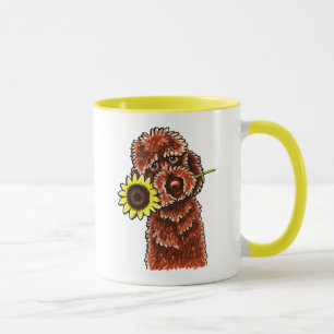 チョコレートLabradoodleの明るい以外鎖Art™ マグカップ