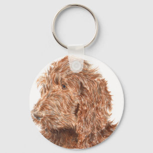チョコレートLabradoodle キーホルダー