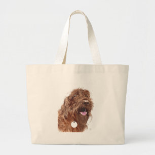 チョコレートLabradoodle #1のバッグ ラージトートバッグ