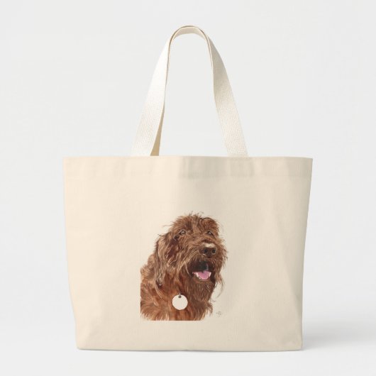 チョコレートLabradoodle #1のバッグ ラージトートバッグ (正面)