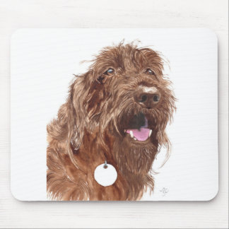 チョコレートLabradoodle #1のマウスパッド マウスパッド