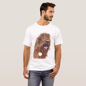 チョコレートLabradoodle #1 Edunの生きているワイシャツ Tシャツ (正面フル)