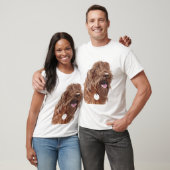 チョコレートLabradoodle #1 Edunの生きているワイシャツ Tシャツ (ユニセックス)