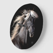 チョコレートPalominoのロッキー山脈の馬 ラージ壁時計 (傾斜)