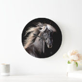 チョコレートPalominoのロッキー山脈の馬 ラージ壁時計 (ホーム)