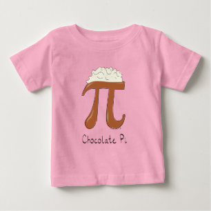 チョコレートPiかわいい数学Pi日の子供のベビーのTシャツ ベビーTシャツ