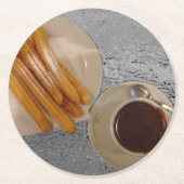 チョコレートy Churros ラウンドペーパーコースター (正面)