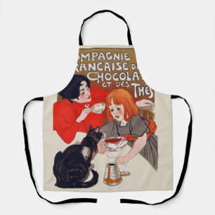 チョコレーフランスのトパーティースティインレンアート エプロン