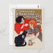 チョコレーフランスのトパーティースティインレンアート ポストカード (正面/裏面)