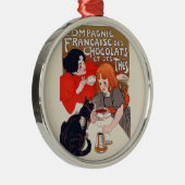 チョコレーフランスのトパーティースティインレンアート メタルオーナメント (右)