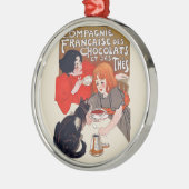 チョコレーフランスのトパーティースティインレンアート メタルオーナメント (左)