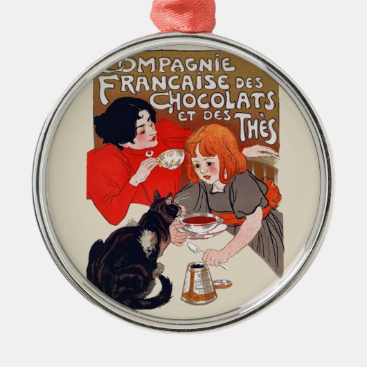 チョコレーフランスのトパーティースティインレンアート メタルオーナメント (正面)