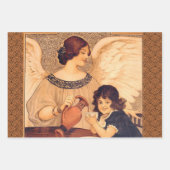 チョコレーフランスのトパーティースティインレンアート ラッピングペーパーシート (正面2)