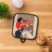 チョコレーフランスのトパーティースティインレンアート 鍋敷き (トップダウン)