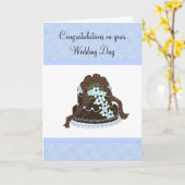 チョコレー結婚トケーキ カード (黄色い花)