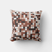 チョコ幾何モダンパターン クッション (正面)
