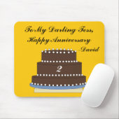 チョコ結婚ー記念日ケーキ マウスパッド (マウス)