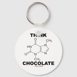 チョコ考えート(テオブロミン分子化学) キーホルダー
