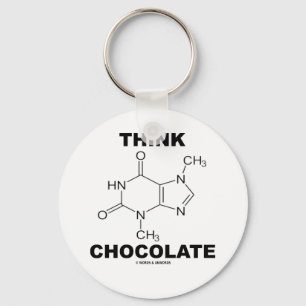 チョコ考えート(テオブロミン分子化学) キーホルダー