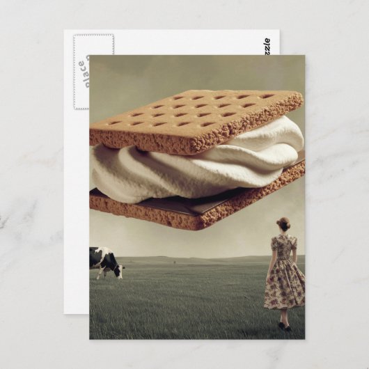 チョコ飛んでいるマーシュメロの詰め物 ポストカード (正面/裏面)