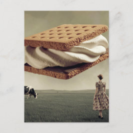 チョコ飛んでいるマーシュメロの詰め物 ポストカード