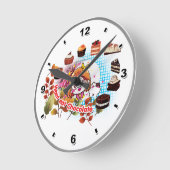 チョコ食べケーキ時計 ラウンド壁時計 (傾斜)