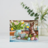 チョコ魅力的リートイースターバニー シーズンポストカード (スタンド正面)