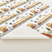 チョチョ電車パターンファーストネームリトルキッド シェルパブランケット (3/4)