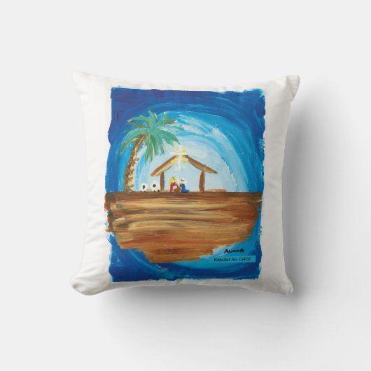 チョックのキッズアート – 地球の平和 クッション (正面)