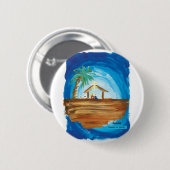 チョックのキッズアート – 地球の平和 缶バッジ (正面&裏面)