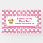 チョックチップマフィンチェックピンク&ホワイトカスタムベーキング 横断幕 (横)