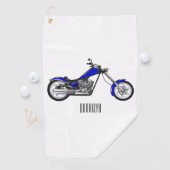 チョッパーのオートバイの漫画イラストレーション ゴルフタオル (インサイチュ)