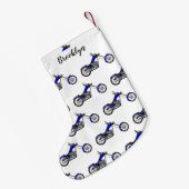 チョッパーのオートバイの漫画イラストレーション スモールクリスマスストッキング (裏面 (吊り時))