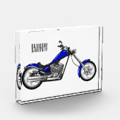 チョッパーのオートバイの漫画イラストレーション フォトブロック (左)