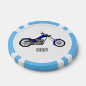 チョッパーのオートバイの漫画イラストレーション ポーカーチップ (シングル)