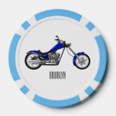 チョッパーのオートバイの漫画イラストレーション ポーカーチップ (裏面)