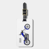 チョッパーのオートバイの漫画イラストレーション ラゲッジタグ (正面縦)